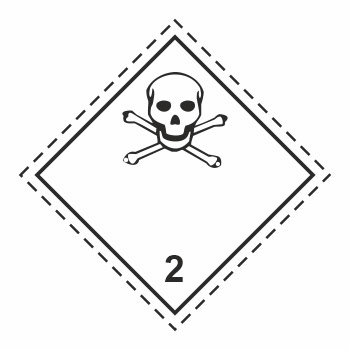 Знак перевозки опасных грузов «Класс 2.3. Токсичные газы» (металл, 300х300 мм)